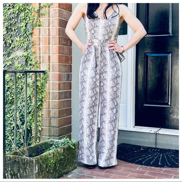 #01 Snakeskin print Wide leg tank jumpsuit - Picture 4 of 15